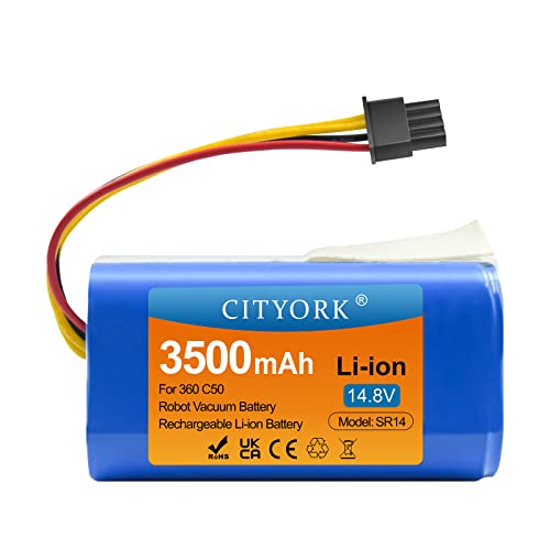 CITYORK Batterie Li-ion rechargeable 14,8 V 3500 mAh pour robot aspirateur 360 C50 Cover