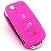 Produktbild Schlüssel Hülle VA für 3 Tasten Auto Schlüssel Silikon Cover von Finest-Folia (Neon Pink)
