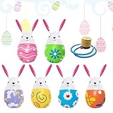 空気で膨らむイースターエッグ | 6点セット PVC うさぎ 装飾 玩具,春のホリデー オーナメント | ホーム 農家 ガーデン 中庭 芝生 パティオ バルコニー テラス のための装飾