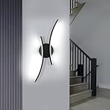 Photo Gallery goeco applique da parete led 20w 44cm 6500k luce fredda lampada da parete curva in acrilico per camera da letto, soggiorno, corridoio, nero Photo Gallery goeco applique da parete led 20w 44cm 6500k luce fredda lampada da parete curva in acrilico per camera da letto, soggiorno, corridoio, nero