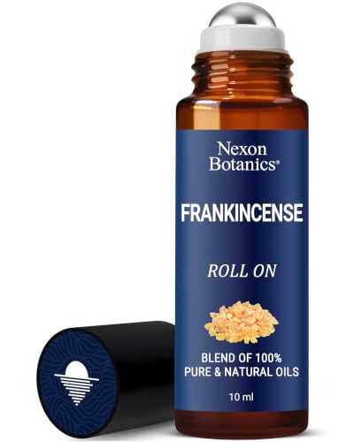 Frankincense Essential Oil Roll-On Blend 10 ml - Pure Natural Oil with Grapeseed for Aromatherapy & Skin Care - Nexon Botanics