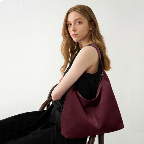 Image of KALIDI Casual Tote Bag Vegan Leather Hobo Zipper Work Bag Weekender Shoulder for Women Shoulder Travel Purse