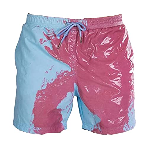 Wsedper Color Changing Shorts, Men's Sports Quick Dry Temperature Sensitive Color Changing Swim Trunks
