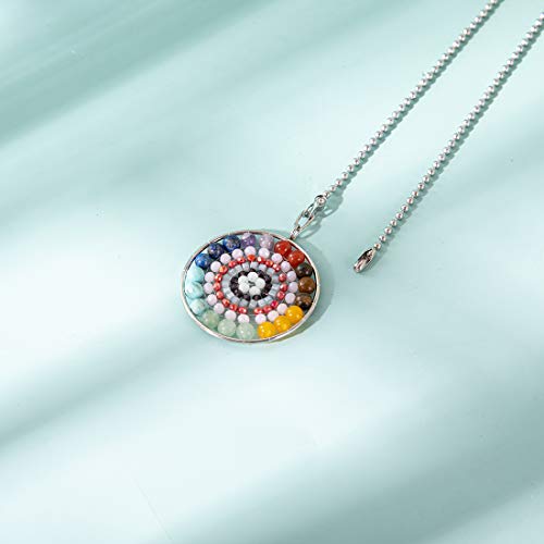 Image of LONGSHENG Mandala Beads Tree of Life Fan Pull Chain Fan Light Replacement Extender Pull Chain, Pack of 2