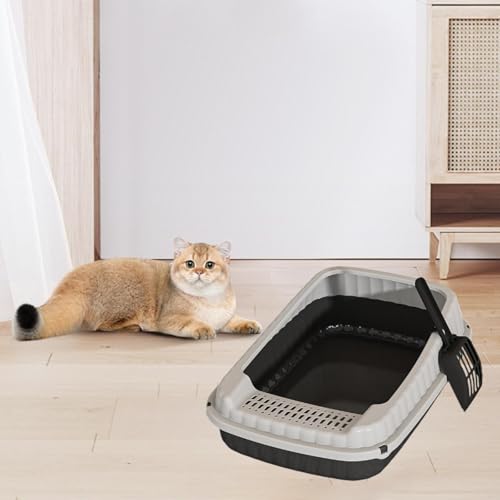 Caja sanitaria para gatos con borde abierto y pala negra miniatura 4