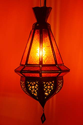 Orientalische Lampe Pendelleuchte Rot Moulay 45cm E14 Lampenfassung | Marokkanische Design Hängeleuchte Leuchte aus… – Bild 3