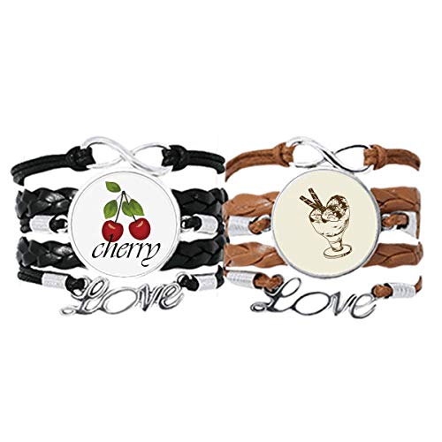 Bestchong Lot de 2 bracelets en cuir pour barre de chocolat et boules de glace