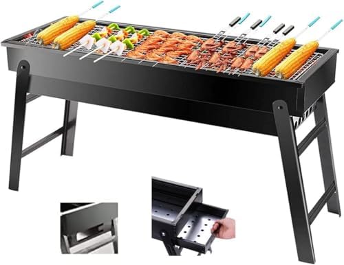 Portable Charcoal Grill, Portable Tabletop BBQ for Outdoor Cooking | Compact Folding Grill for Camping, Hiking, Picnics & Travel | 24
