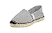 Espadrille Plat Pied-de-Poule Noir Femme (Size EU 38)