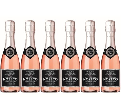 Nozeco Rose - Alcohol Free Sparkling Drink made from alcohol-removed Wine - Vegan - Piccolo - Case of 6 (6 x 0.20 L)
