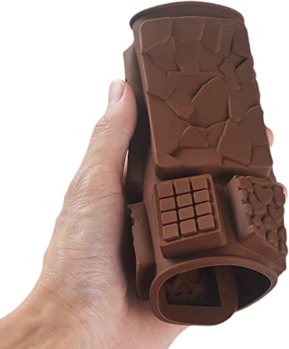 RKPM HOMES Break-Apart Shape Chocolate Mould | Dairy Milk Chocolate Bar | Silicone DIY 3D Candy Mold | Ideal for Chocolate, Cake, Brownie Topper, Gummy, Jello and Cake Decoration | Brown - 9 Cavity