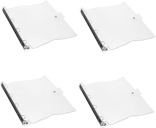 NUOBESTY 4 Unidades Fichário De Plástico Snaps Fichário Pasta De Arquivo Bloco De Notas Folhas Soltas Notebook Shell Fichário Botão De Pressão A5 Transparente Planejador Fichário De Folhas