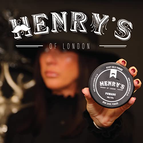 Henrys Of London Pomade for Men, High Shine, Strong Hold Hair Styling Putty & Wax, Water Based Pomade, Hair Products for Men, Used as Beard Wax Fantastic On Thick and Curly Hair, Strong Hold Hair Wax - Image 3