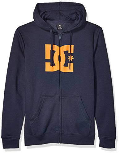 DC Men's Star Zip Fleece, Black iris/Orange Popsicle, M