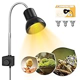 Reptile Heat Lamp with Holder Spot Hanging Lamp UVA UVB Basking Lamp, Pet Heating Lamp for Turtle...