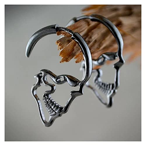 Bijoux gothiques steampunk et boucles d'oreilles punk crâne rétro argenté