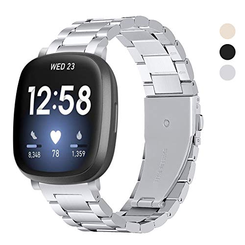 (�t�B�b�g�r�b�g) Fitbit Versa 3 / Sense �p�o���h �����pFitbit Versa 3�x���g �V���o�[ �X�e�����X�|�� �r�W�l�X�� �ȒP���t�� (�V���o�[)