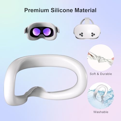 Image of SAQICO VR Silicone Face Pad Cover for Oculus /Meta Quest 3S Headset,Accessories for Oculus Quest 3, VR Face Pillow Pad Mask for Meta Quest 3S Headset Face Pad