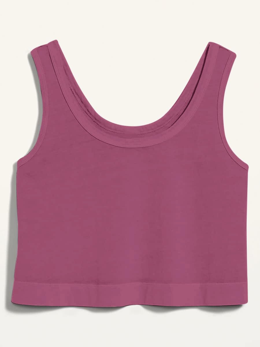 Aoysky Womens Cotton Crop Tops Casual Loose Tank Top Sleeveless Basic Cropped Athletic Yoga Workout Shirt - Image 4