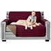 Sofa Shield Original Patent Pending Reversible Loveseat Slipcover, Dogs, 2" Strap/Hook, Seat Width Up to 54" Washable Furniture Protector, Couch Slip Cover for Pets, Kids (Love Seat: Burgundy/Tan)