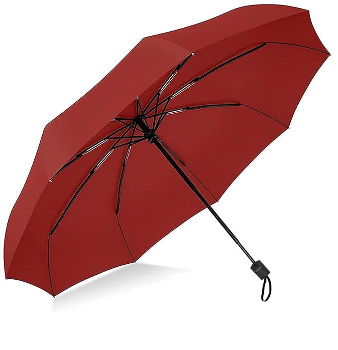 SHOPPOFOBIX Umbrella, Umbrellas for Women, Umberallas for Rain Big Size Men, Umbrellas for Wind and Rain, Windproof Umberallas Large for Man, Women, Kids, Girls, Boys -8 FIBERGLASS RIBS (Red)