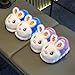 Zonkacen Children Girls Boys Non Slip Fashion Cute Animal Winter Slippers for Indoor Bedroom House Living Room Balcony Guest Walk Cold Weather Blue 2-3 Infant