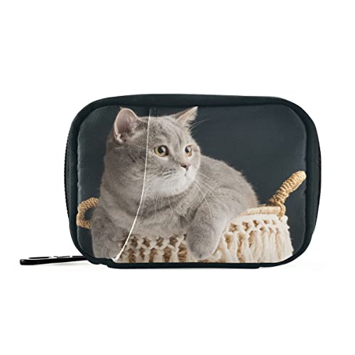 Akiraki ピルケース 薬ケース お薬入れ 小分け 携帯用 コンパクト ネコ 黒 ブラック 猫柄 かわいい お薬収納ポーチ 大容量 小物入れ サプリメントケース 常備薬 飲み忘れ防止 旅行 アウトドア 出張