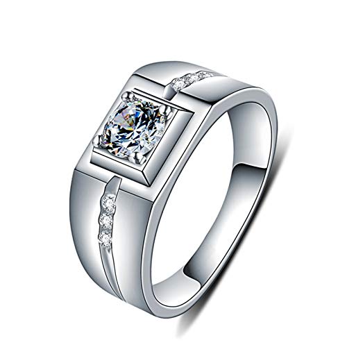 Bague homme argent 925 zircone rectangulaire pour look chic