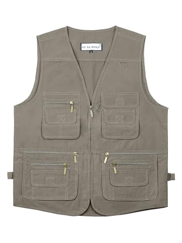 Image of Men's Poplin Outdoors Travel Sports Multi-Pockets Work Fishing Vest