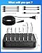 MSTJRY Charging Station for Multiple Devices : 6 Port USB Charger Stations - Family Multi-Device Organizer Charging Dock - Designed for iPhone iPad Android Cell Phone Tablet and Electronic, Black
