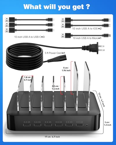 MSTJRY 6-Port USB Charging Station with Cable Organizer — view 8