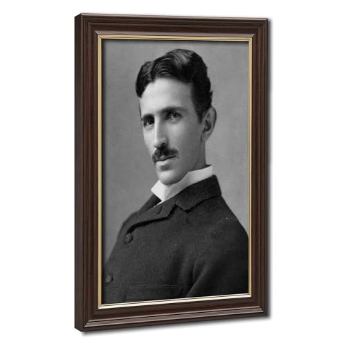 Portrait Nikola Tesla impression sur toile 20x30 cm décor bureau
