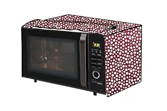 The Furnishing Tree PVC Waterproof Microwave Oven Cover compatible for Mitashi 20 L Convection MiMW20C8H100 Polka dot Pattern Pink