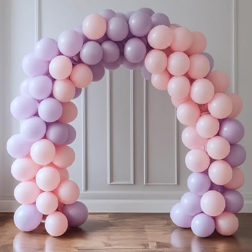 Image of Regular Balloon Combo For Decoration with Glue Dots & Balloon Arch Strip - Party Decor Set For Easy Party Setup (PINK PURPLE, 100)