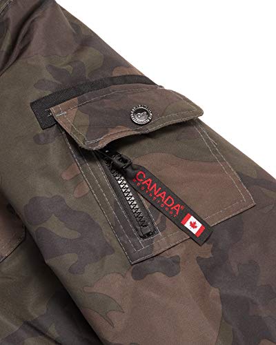Image of CANADA WEATHER GEAR Mens Winter Bomber Jacket - Heavyweight Winter Coats Weather Resistant Faux Fur Hood Insulated Ski Jacket