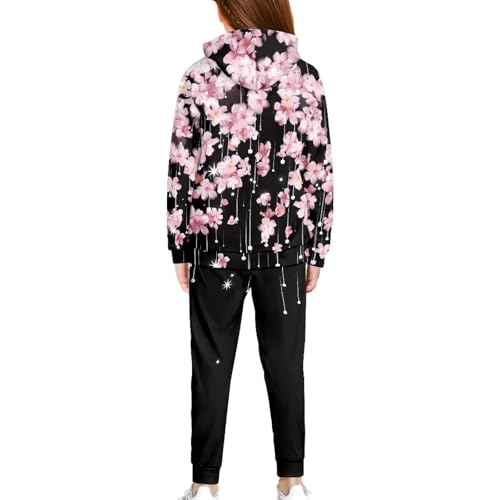 Youth Sweater Set Relaxed Simple Fit Girls Loose Hooded Pullover Youth Classic Active Wear for Unique Style2