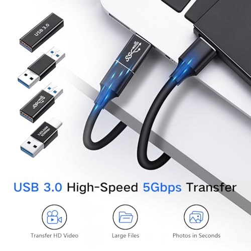 Image of Verilux 4Pcs Aluminum Alloy USB Adapter Kit, USB 3.0 Female to Female & Male to Male & Female to Male & USB Male to C Male with 5Gbps High-Speed Data Transfer for iPhone 17 /16 /15, Tablet, Laptop