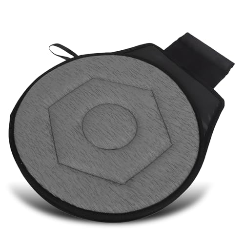 Image of 360 Degree Rotating Car Cushion for Elderly Pregnant Woman Children, Portable Round Seat Pad, Rotating Car Swivel Seat Cushion, Rotatory Chair Pad (Grey)