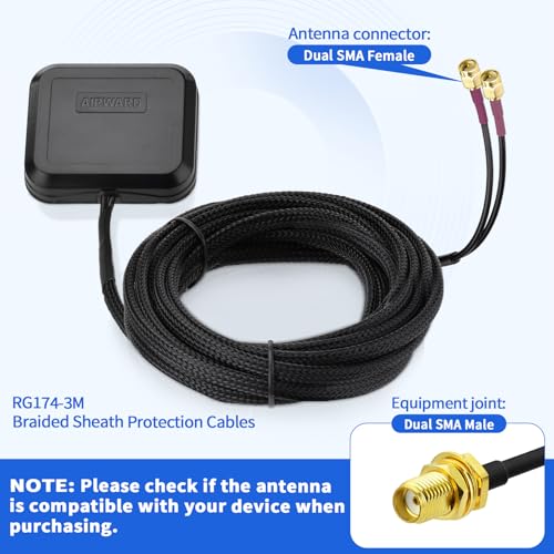 Antenne MIMO 4G LTE SMA avec Support Magnétique Adhésif 3m - 2