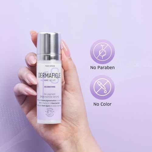 Image of Dermafique De-Pigment Serum 30ml | Niacinamide, Hyaluronic Acid | Reduces Pigmentation in 4 weeks | Reduces Dark Spots, Inflammation, Under eye bags, Sun exposure effects | Dermat Tested on Indian Skin