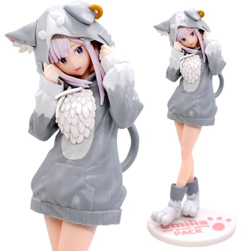 MIFKLMV Figura de Anime Emili-a, Re Zero, PVC, 8.2 Pulgadas, Gris, Femenino