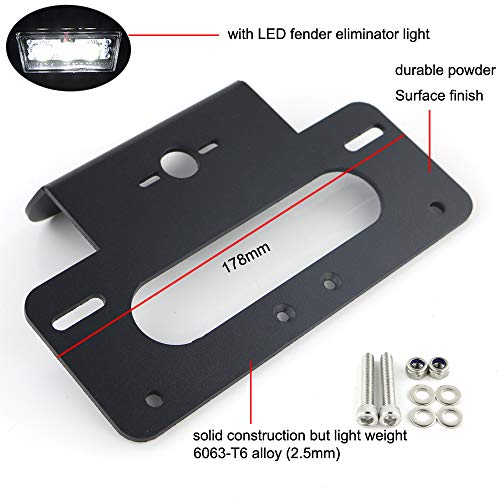 Xitomer Fender Eliminator Fit For Gsxr 600/Gsxr 750 L11 2022 2021 2020 2019 2018 2017 2016 2015 2014 2013-2011 Gsxr600 Tail Tidy, Fender Eliminator Bracket With Led License Plate Light (Black) #TOP2