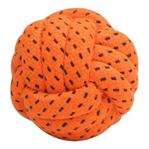 KIBBO Rope Ball Chew Toy for Dogs & Cats | Durable and Non-Toxic | Suitable for All Breeds | Interactive Dog Toys for Chewing, Playing, Teething & Training | (Color May Vary)