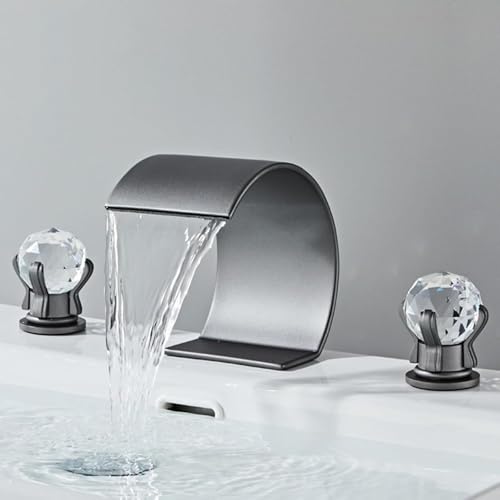 Mélangeur cascade 3 trous gris pour transformer votre évier de salle de bain