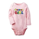 iDzn Super Baby & I'm 1 Unisex Newborn Bodysuit Baby Girls Boys First Birthday Romper Clothes (Pink SUPER GIRL, 6M(0-6M))