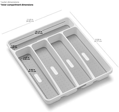 madesmart 29105 Drawer Storage with 5 Compartments White Plastic 33 x 29 x 4.5 cm