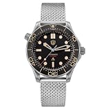watchdives Orologio subacqueo automatico in titanio da 39 mm WD007 da uomo, movimento meccanico ad alta frequenza PT5000, cassa in titanio di grado 2, vetro zaffiro top hat, impermeabile 200 m, BGW9
