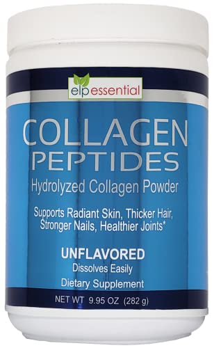 Collagen Peptides Powder Supplement, for Hair, Nails, Skin and Joint Health, Hydrolyzed Collagen, Vitamine C, Non-GMO, Dairy and Gluten Free - Unflavored 9.95 oz (282 g)