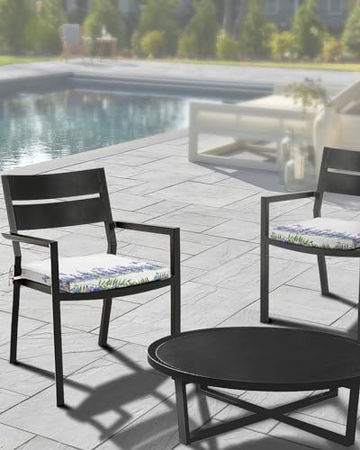 Edwiinsa Spring Floral Indoor/Outdoor Seat Cushions Cover,Waterproof Patio Chaise Lounge Cushion Cover for Beach Pool Side Chair Cushions 24x24x4 Pieces Watercolor Leaves Plant Butter-fly