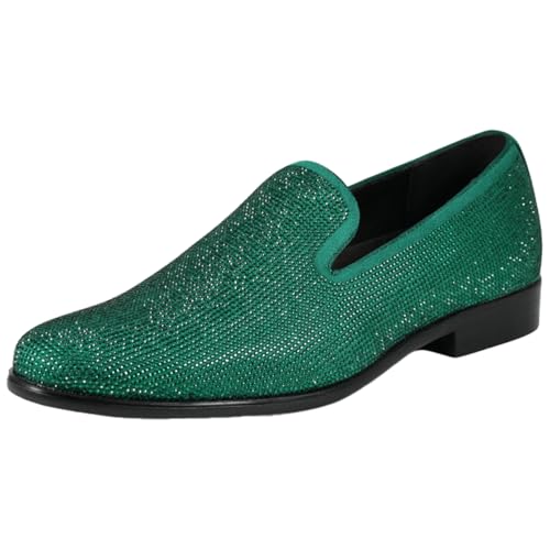 Image of Amali Men's Embellished Velvet Tuxedo Loafers, Smoking Slippers | Velvet slip-on smoking slippers with embellished upper for tuxedos, weddings and formal occasions